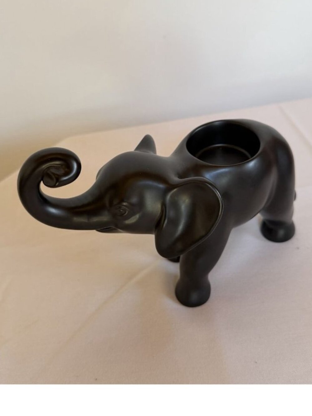 Party Lite Trumpeting Elephant Votive Candle Holder Black Decor Farmhouse Gift